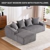Whisen Compression Sofa with Chaise & 4 Pillows - 3 of 4