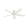 Hunter Fans 52" Amberlin Lighted Ceiling Fan Fresh White Finish with Integrated LED Light and 5 Blades for Transitional Spaces - 4 of 4