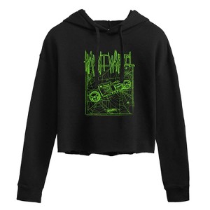 Women's - Hot Wheels - Halloween Cropped Graphic Hoodie - 1 of 3