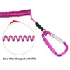 Unique Bargains Retractable Coiled Safety Cords D Shape Carabiners Fishing Tool Lanyards 2 Pcs 3.3ft - 3 of 4