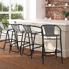 Merrick Lane Set of Four Restaurant Style Barstool with PE Rattan Seat for Indoor/Outdoor Use - 2 of 4