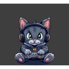 Focused Gamer Cat Adult Crew Neck Short Sleeve Tee - 2 of 2