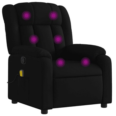 vidaXL Massage Recliner Chair Black Polyester, Metal, Plywood, Foam