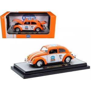 1952 Volkswagen Beetle Deluxe Model "EMPI Power Rules" Orange and White w/Graphics Ltd Ed 1/24 Diecast Model Car by M2 Machines - 1 of 3