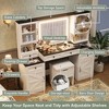 61.5" Farmhouse Vanity Desk with Mirror and LED Lights, Dressing Table with 5 Drawers and 4 Cabinets - 3 of 4