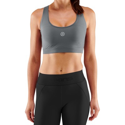 SKINS SERIES-3 Women's Premium Compression Sports Bra-Increase Circulation, Lightweight for Running, Soccer & Workouts Charcoal X-Small