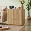 Set of 2 Modern 3-Drawer Dresser with Curved Corners, Small Storage Cabinet Nightstand for Bedroom, Living Room, or Hallway – The Pop Home - 2 of 4