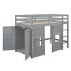 PAGED Twin Size Loft Bed Modern Wooden Bed Frame with Wardrobe, 2 Windows and Ladder and Guardrail for Bedroom - 4 of 4