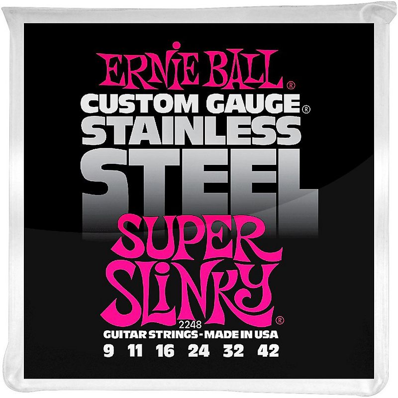Ernie Ball 2248 Super Slinky Stainless Steel Electric Guitar Strings, 1 of 4