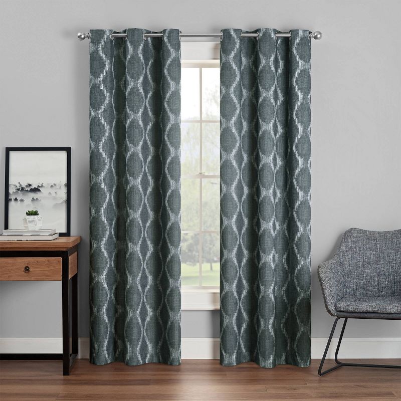 Windsor Blackout Curtain Panel Geo - Eclipse, 1 of 14