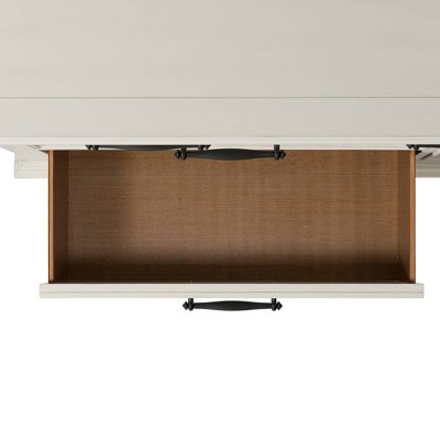 Transitional White 9-Drawer Horizontal Dresser with Mirror