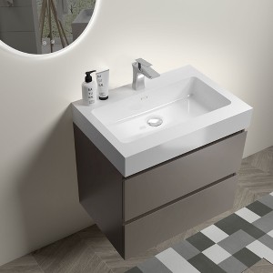 Christopher Knight Home Chapman Floating Bathroom Vanity with Stone Sink and Drawers - 1 of 4
