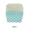 Unique Bargains Cupcake Liners Large Square Cup Checkered Pattern Machine Compatible Disposable Laminated Paper 2.36"x2.36"x1.97" 50 Pcs - 4 of 4
