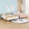 Okak Full XL Over Queen Metal Bunk Bed with Safety Guardrail Loft Bunk Bed with Ladder for Kids Teens, Easy Assemble, White - 3 of 4