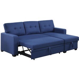 ROOMTEC Convertible Sleeper Sectional Sofa, L-shaped Corner Couch with Pullout Bed, Upholstered Sofa Bed w/Storage Chaise - 1 of 4