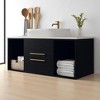 40" Wall-Mounted Bathroom Vanity with Oval Ceramic Sink, Floating Cabinet with Moisture-Resistant Countertop, Soft-Close Storage - 3 of 4