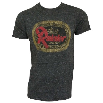 Adult Rainier Beer Logo Retro Brand Charcoal T-Shirt