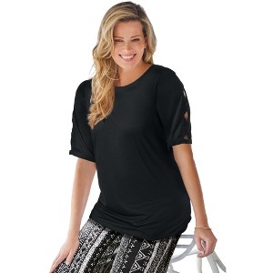 Woman Within Cut-Out Sleeve Tunic - 1 of 4