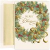 Masterpiece Studios Holiday Collection 15-Count Boxed Embossed Christmas Cards with Foil-Lined Envelopes, 7.8" x 5.6", Traditional Wreath (893800) - 2 of 2