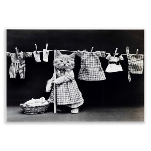 Stupell Industries Kitten Does The Laundry Wall Plaque Art - 1 of 4