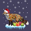 Women's Design By Humans X-Mas Fox Christmas Lights Funny Wild Animal Design Gift T-Shirt By NekoShop Racerback Tank Top - 2 of 3