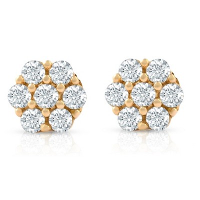 Pompeii3 1/8Ct Diamond Studs Womens Earrings 10k Yellow Gold