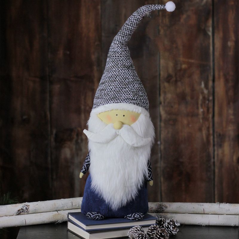 Northlight 27.5" Blue and Gray Standing Santa Gnome Tabletop Decor, 3 of 5