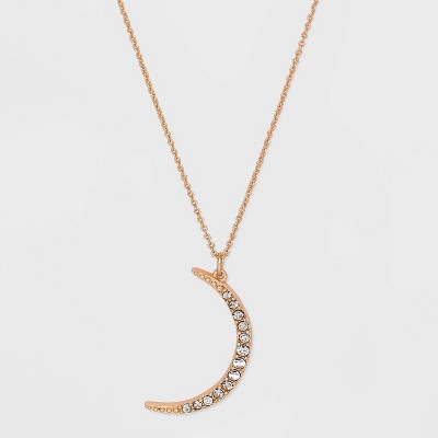 Moon Charm Necklace - Gold