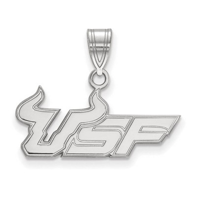 Black Bow Jewelry 14k White Gold South Florida Bulls NCAA Medium Pendant