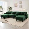 U-Shape Sectional Sofa with 2 Ottomans, 4-Seater Sofa with Armrests and Cylindrical Legs, Boucle Fabric Couch with Cushion-Coolbibila - 2 of 4