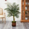 Nearly Natural 50-in Golden Cane Artificial Palm Tree in Metal Planter - 3 of 4