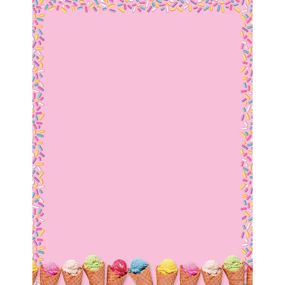 80ct Scoops Letterhead Pink: Great Papers! Stationery Paper for Letter Writing, Uncoated Ivory, 8.5 x 11 Inches, 80 Sheets