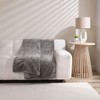 Kate Aurora Leylani Ultra Soft & Plush Luxurious Accent Throw Blanket - 50 in. W x 60 in. L - Silver - 4 of 4