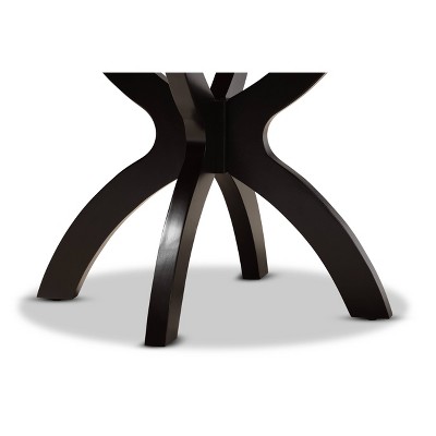 Contemporary 36" Round Dark Brown Wood Dining Table for Four