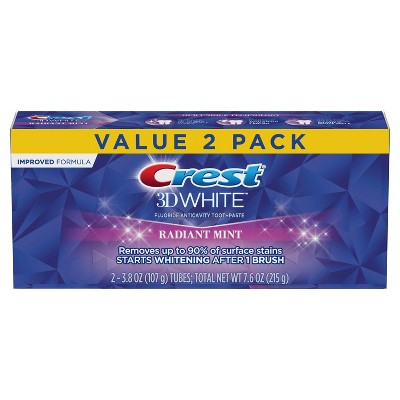 Crest 3D White Radiant Mint Teeth Whitening Toothpaste - 3.8oz