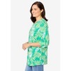Woman Within Plus Size Perfect Printed Three-Quarter Sleeve V-Neck Tee - 4 of 4