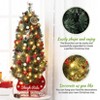 2Pcs 4.5 Ft Pre-Lit Artificial Christmas Tree with 85 Clear Lights,Timer,Pine Cones and Sleigh Base - 4 of 4
