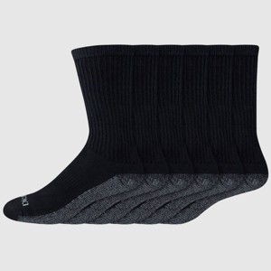 Dickies Men's 6pk Moisture Control Crew Socks - Black 12-14: Midweight Cotton Blend, Tagless, Machine Washable, Size 12-14 - 1 of 4