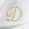 Linum Home Textiles Hotel 100% Turkish Cotton Waffle Terry Personalized White Bathrobe with Gold Satin Piped Trim in Gold Script Font - 2 of 2