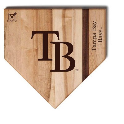 MLB 12-Inch Wooden Home Plate Cutting Board, Tampa Bay Rays