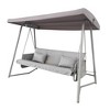 PAGED 3-Seat Patio Swing Chair with Cushion and Adjustable Canopy,Modern Bench Swing for Patio Backyard,Garden - 3 of 4