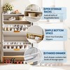 reestanding Shoe Cabinet w/ 2 Flip Drawers & Open Shelf, Fluted Shoe Organizer with Metal Legs, Narrow Entryway Shoe Rack for Hallway, Foyer - 4 of 4