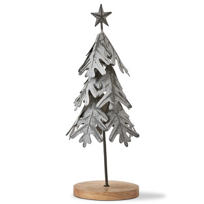 tagltd Handcrafted Leaf Christmas Tree Decorations for Tabletop or Mantel 11.5 inch