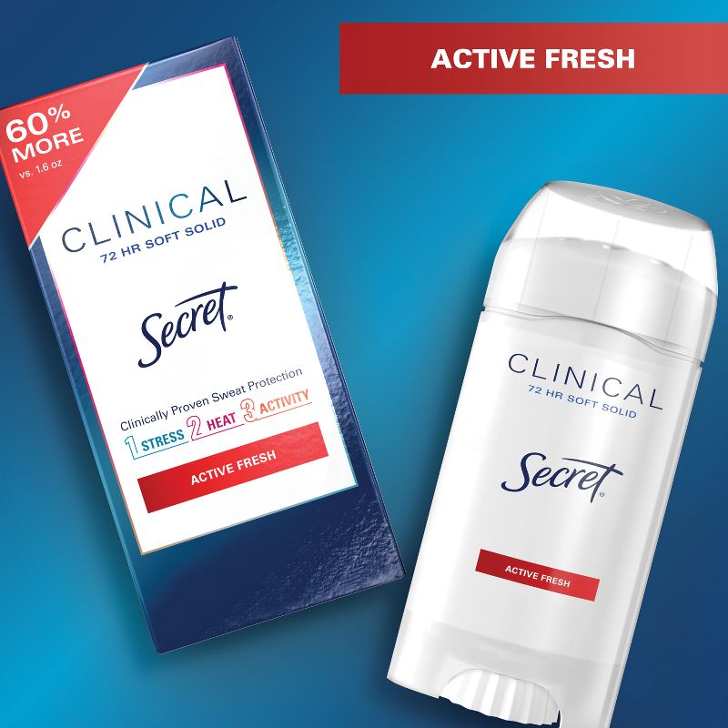 Secret Clinical Strength Soft Solid Antiperspirant &#38; Deodorant - Active Fresh - 2.6oz, 6 of 10