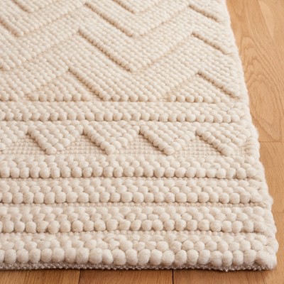 Beige Flat Woven Wool 4' x 6' Handmade Area Rug