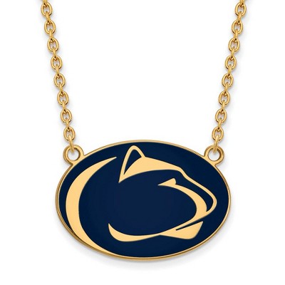 Black Bow Jewelry 14k Yellow Gold Plated Sterling Silver Penn State Nittany Lions NCAA Necklace 18 Inch