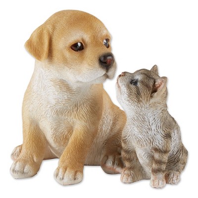 5.5" Polyresin Best Buds Puppy and Kitten Garden Figurine Tan - Zingz & Thingz