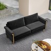 NicBex Couches for Living Room 76" Sofa Velvet Upholstered 2-Seat Couch Soft Sponges Modern Designs Sofa with Gold Trim and Cozy Cushions - 3 of 4