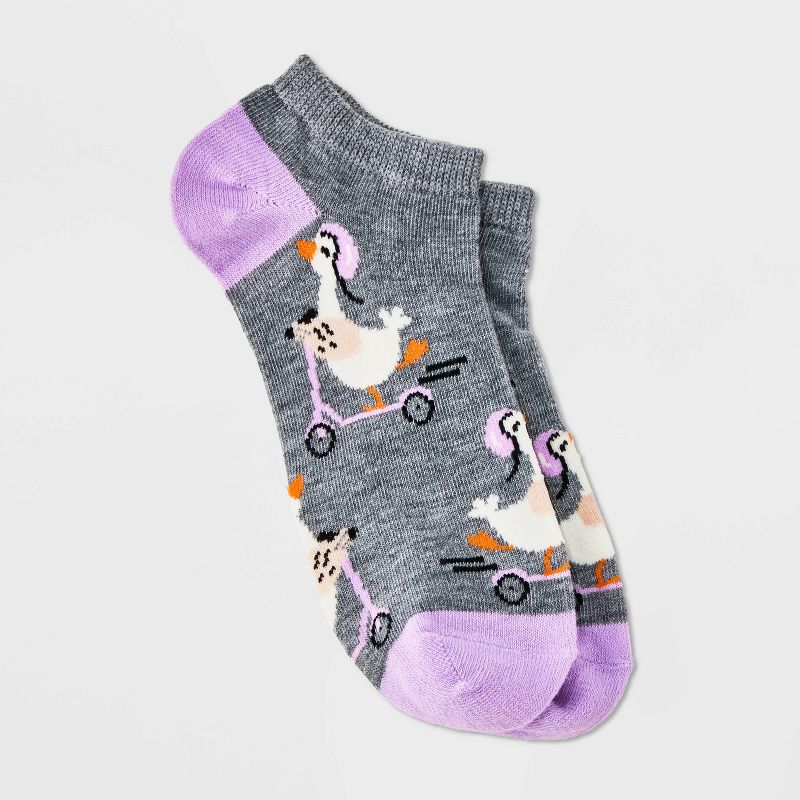 Women&#39;s Scooter Geese Low Cut Socks - Xhilaration&#8482; Gray/Purple 4-10, 1 of 4