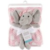 Hudson Baby Infant Girl Plush Blanket with Toy, Elephant, One Size - 2 of 4